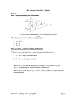 Operational Amplifier Circuits