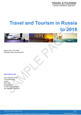 Travel and Tourism in Russia to 2018