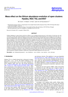 Mass Effect on the Lithium Abundance Evolution of Open Clusters: Hyades, NGC 752, and M 67 M