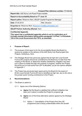 A28 Sturry Link Road Project Update