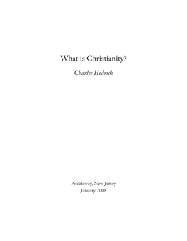 What Is Christianity?