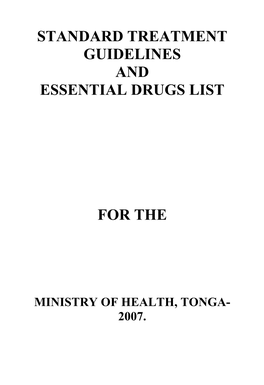 Standard Treatment Guidelines and Essential Drugs List