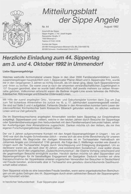 Das Mitteilungsblatt 44 Von 1992 Als