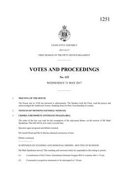 1251 Votes and Proceedings