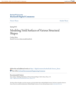 Modeling Yield Surfaces of Various Structural Shapes Oudam Meas Bucknell University, Oudam.Meas@Bucknell.Edu