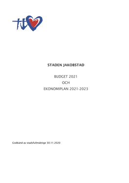 Staden Jakobstad Budget 2021 Och Ekonomiplan 2021-2023