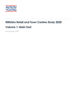 Wiltshire Retail and Town Centres Study 2020 Volume 1: Main Text