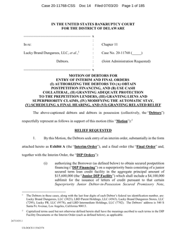 Case 20-11768-CSS Doc 14 Filed 07/03/20 Page 1 of 185