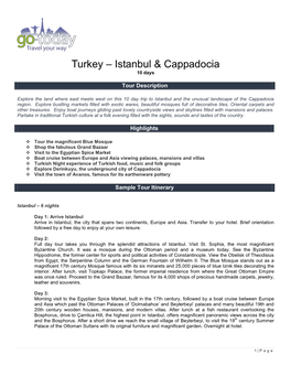 Turkey – Istanbul & Cappadocia