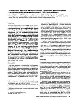 Phosphodiesterase Activity in Normal and Failing Human Hearts Matthew A