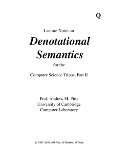 Denotational Semantics for The