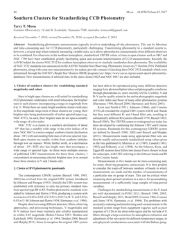 Southern Clusters for Standardizing CCD Photometry