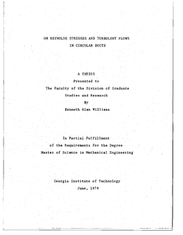 On Reynolds Stresses and Turbulent Flows in Circular Ducts