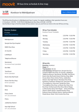 5R Bus Time Schedule & Line Route