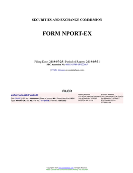 John Hancock Funds II Form NPORT-EX Filed 2019-07-25