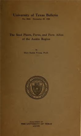 The Seed Plants, Ferns, and Fern Allies of the Austin Region