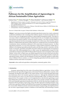 Pathways for the Amplification of Agroecology in African Sustainable