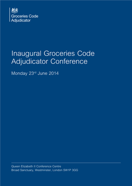 Inaugural Groceries Code Adjudicator Conference