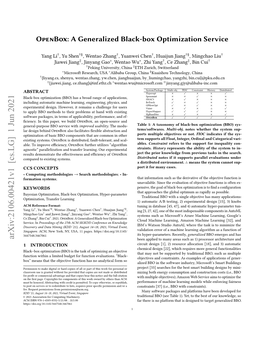Openbox: a Generalized Black-Box Optimization Service