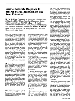 Bird Community Response to Timber Stand Improvement and Snag