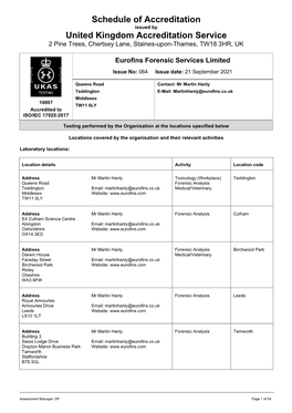 Eurofins Forensic Services Limited