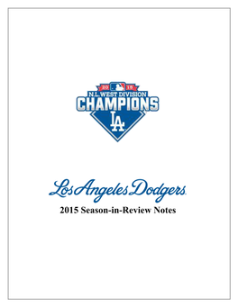 2015 Season-In-Review Notes