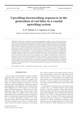 Upwelling-Downwelling Sequences in the Generation of Red Tides in a Coastal Upwelling System