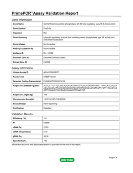 Primepcr™Assay Validation Report