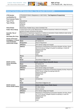 CTRI Trial Data