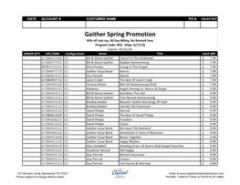 Gaither Spring Promotion