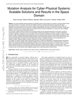 Mutation Analysis for Cyber-Physical Systems: Scalable Solutions and Results in the Space Domain