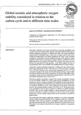 Global Oceanic and Atmospheric Oxygen Stability Considered In