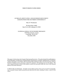 Gunboats, Reputation, and Sovereign Repayment: Lessons from the Southern Confederacy