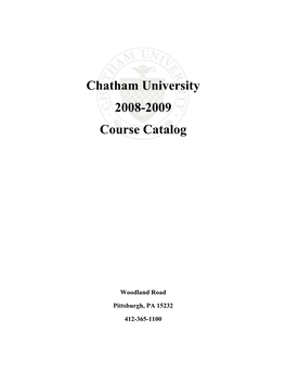 Chatham University 2008-2009 Course Catalog