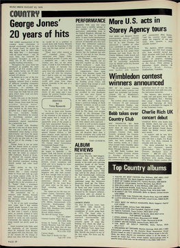 MUSIC WEEK AUGUST 23, 1975 U D IV George Jones' 20 Years of Hits Till7