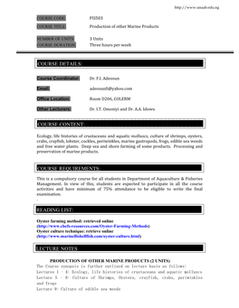 E Lecture Notes Course Details