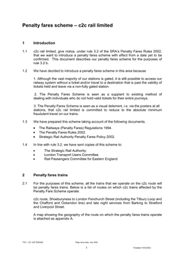 Penalty Fares Scheme Template