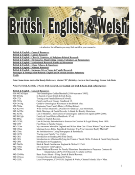 British, English & Welsh