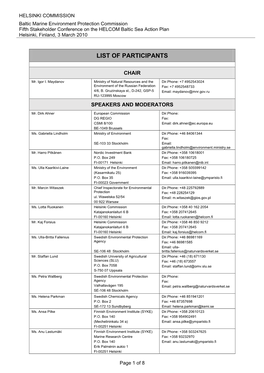 List of Participants