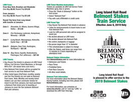 Belmont Stakes Train Service