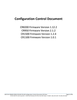 Configuration Control Document