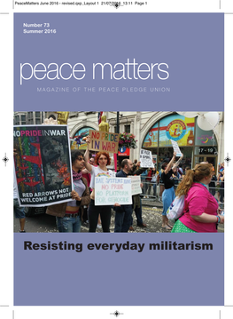 Peace Matters MAGAZINE of the PEACE PLEDGE UNION