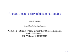 A Topos-Theoretic View of Difference Algebra