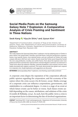 Social Media Posts on Samsung Galaxy Note 7 Explosion