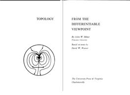 Topology from the Differentiable Viewpoint