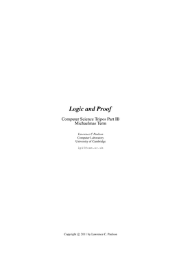 Logic and Proof