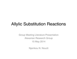 Allylic Substitution Reactions