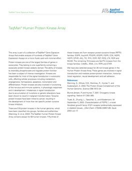 Taqman® Human Protein Kinase Array