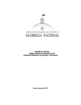 Informe De Gestión Comisión De Defensa Y Seguridad