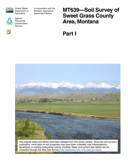 Soil Survey of Sweet Grass County Area, Montana